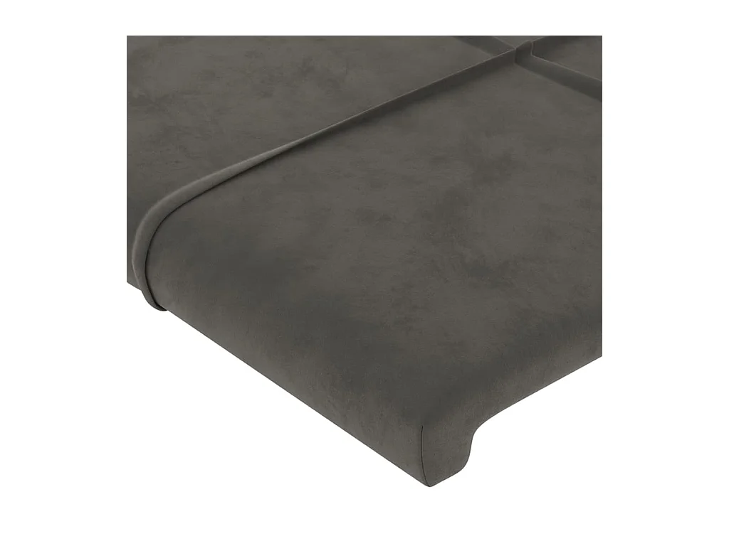 Tête de lit avec oreilles Gris foncé 103x23x118/128 cm Velours