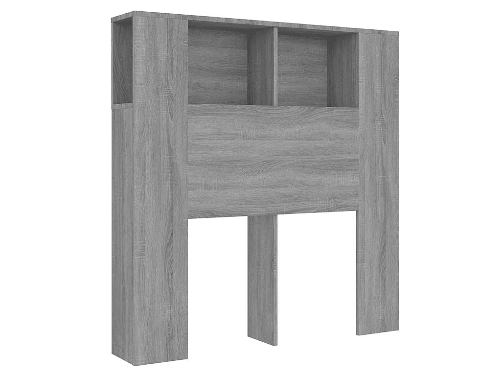 Kopfteil mit Ablagen Grau Sonoma 100x18,5x102,5 cm