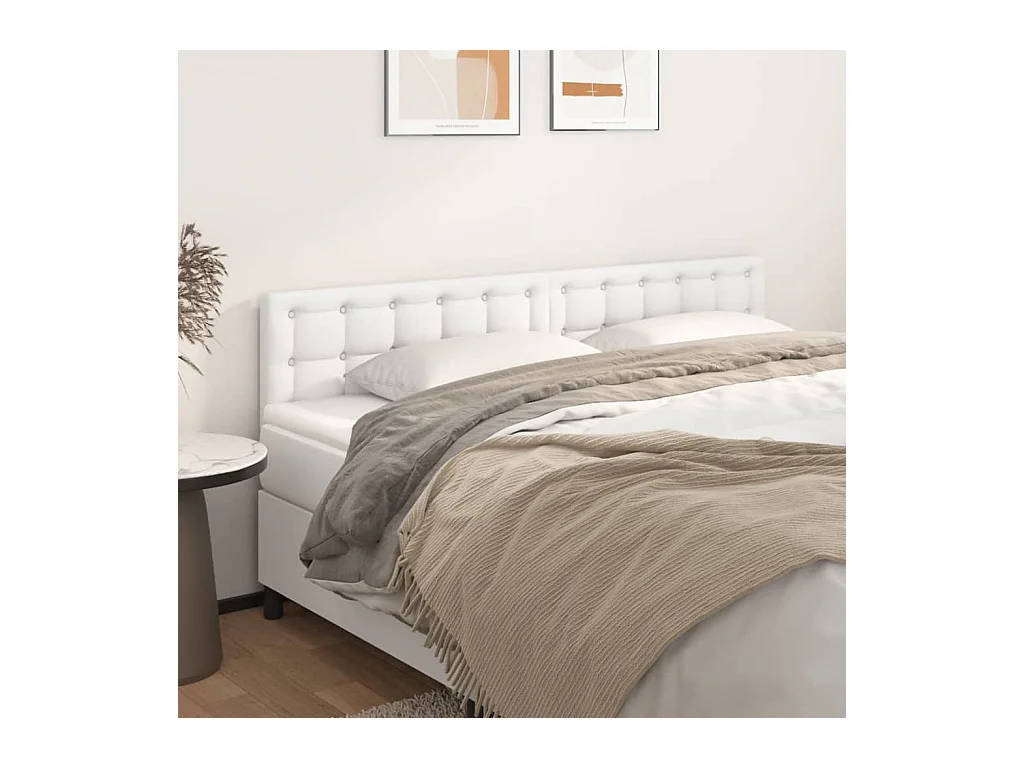 Têtes de lit 2 pcs Blanc 80x5x78/88 cm Similicuir