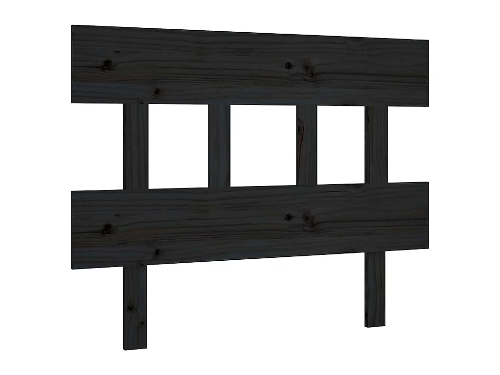 Tête de lit Noir 78,5x3x81 cm Bois massif de pin