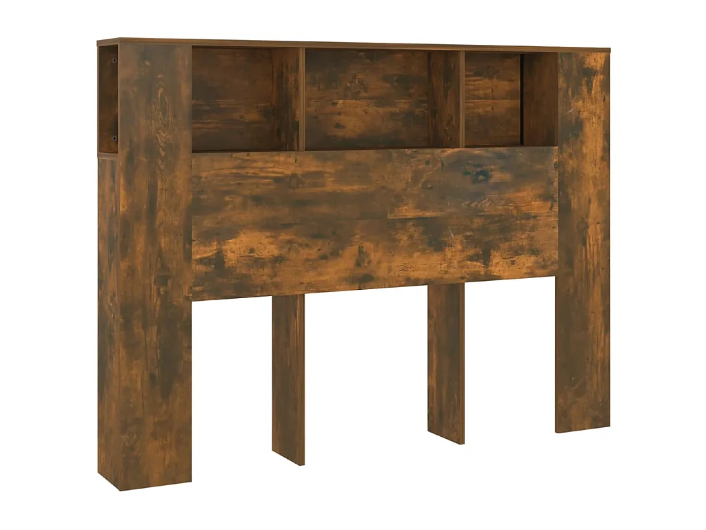 Armoire de tête de lit Chêne fumé 140x18,5x104,5 cm