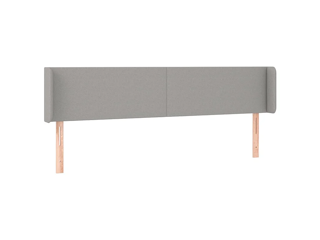 Tête de lit avec oreilles Gris clair 183x16x78/88 cm Tissu