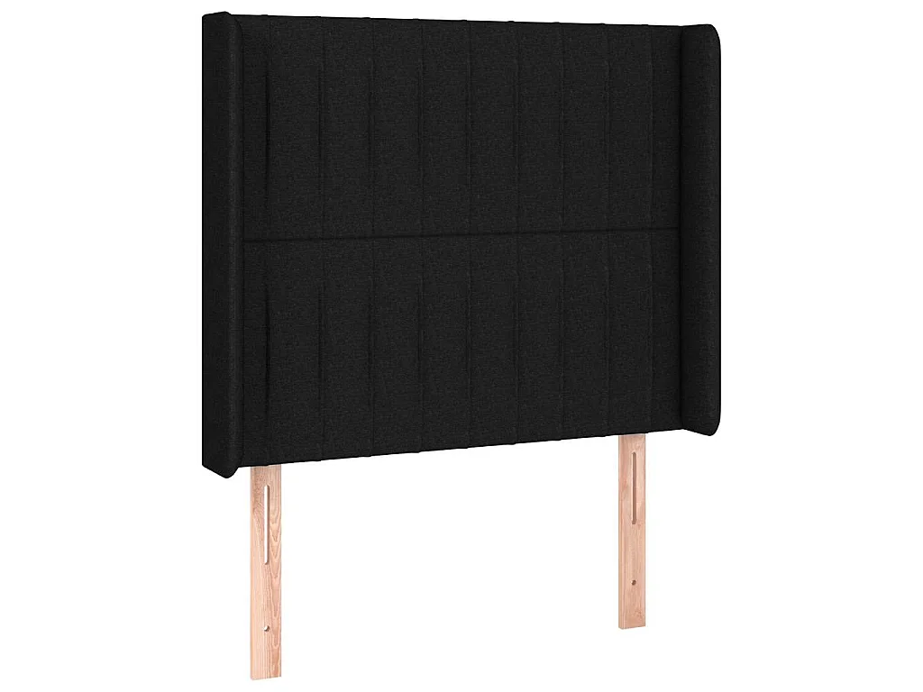 Hoofdbord met randen 93x16x118/128 cm stof zwart