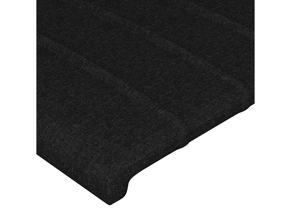 Hoofdbord met randen 93x16x118/128 cm stof zwart