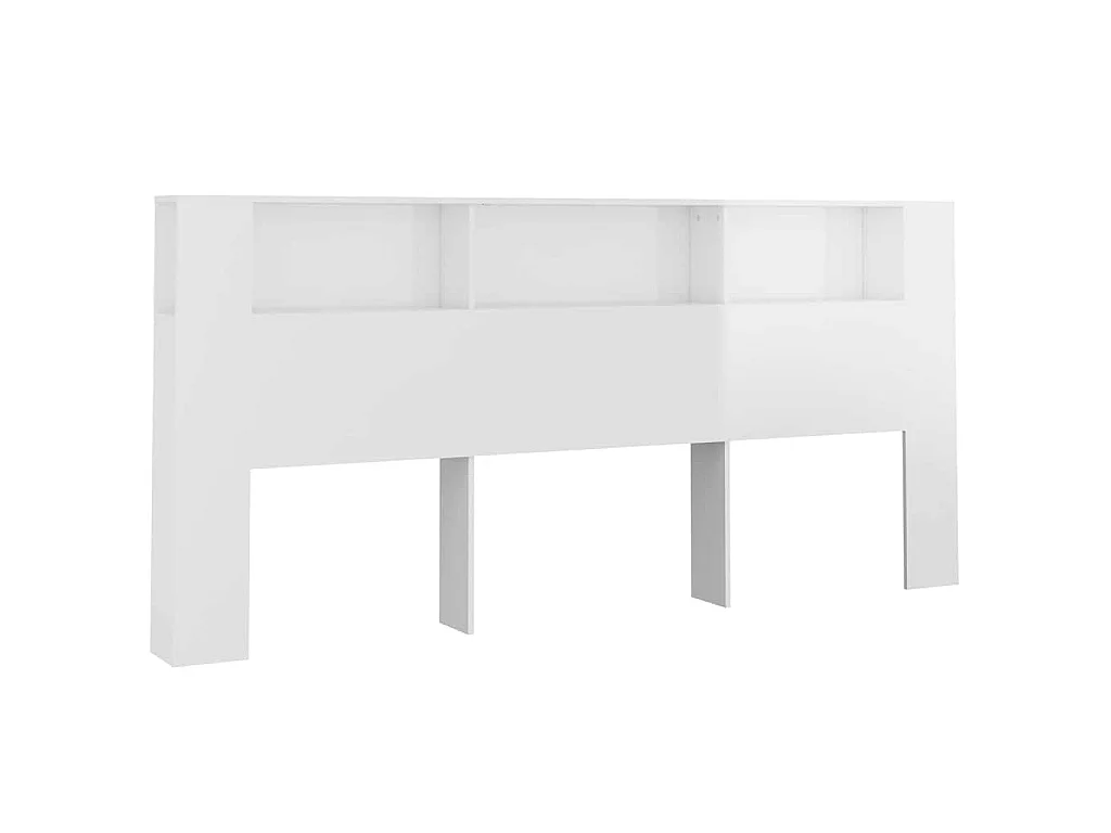 Testiera con Scomparti Bianco Lucido 220x18,5x104,5 cm