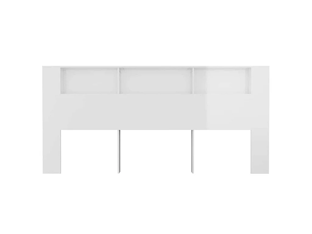 Testiera con Scomparti Bianco Lucido 220x18,5x104,5 cm