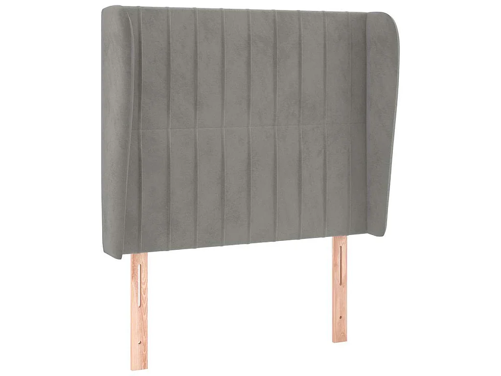 Testiera ad Orecchio Grigio Chiaro 103x23x118/128 cm in Velluto