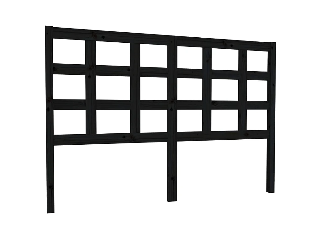 Hoofdbord 145,5x4x100 cm massief grenenhout zwart