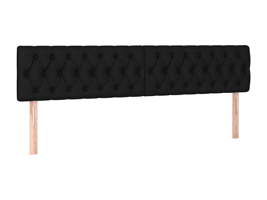 Testiera a LED Nera 180x7x78/88 cm in Tessuto