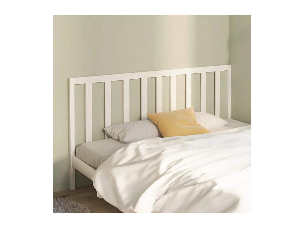 Tête de lit Blanc 206x4x100 cm Bois massif de pin