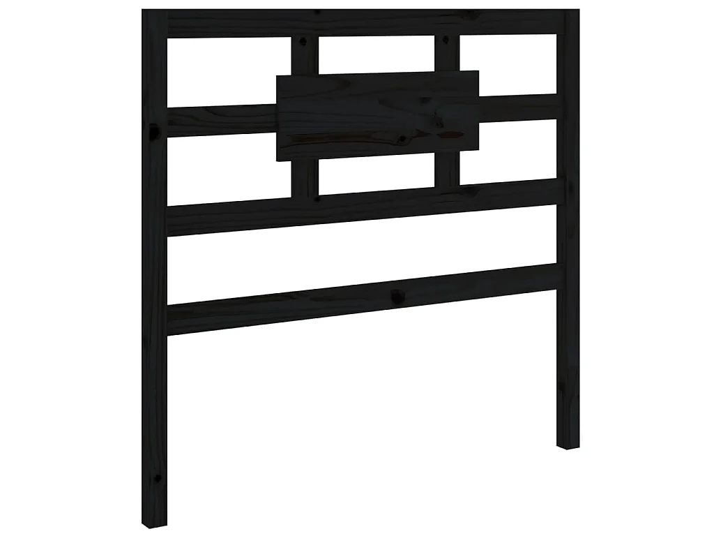 Tête de lit Noir 95,5x4x100 cm Bois massif de pin