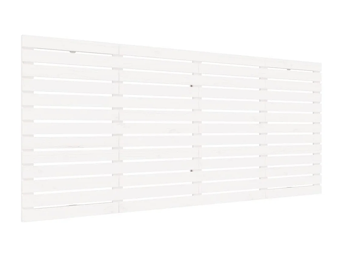 Hoofdbord wandmontage 206x3x91,5 cm massief grenenhout wit