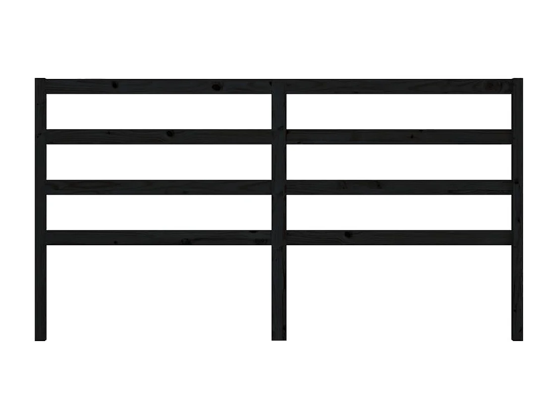 Kopfteil Schwarz 206x4x100 cm Massivholz Kiefer