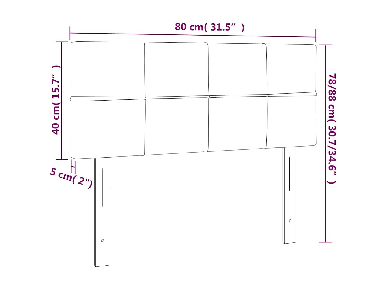 LED Kopfteil Dunkelgrün 80x5x78/88 cm Samt