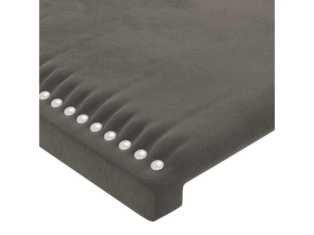 Testiera a LED Grigio Scuro 93x16x118/128 cm in Velluto