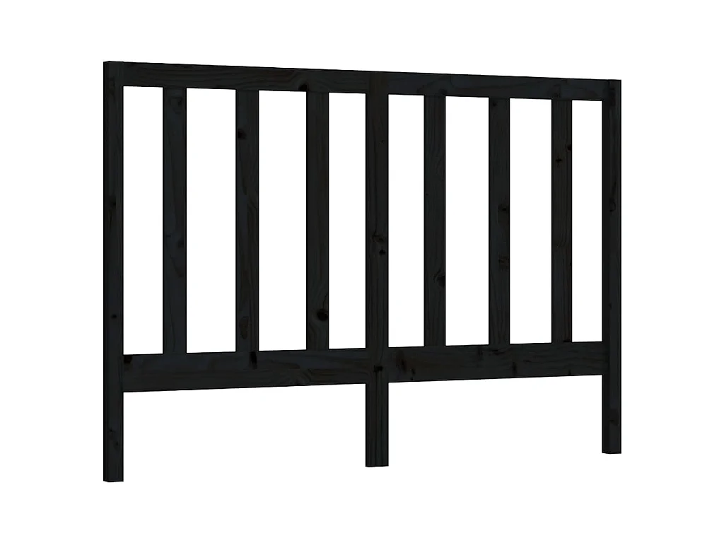 Kopfteil Schwarz 126x4x100 cm Massivholz Kiefer