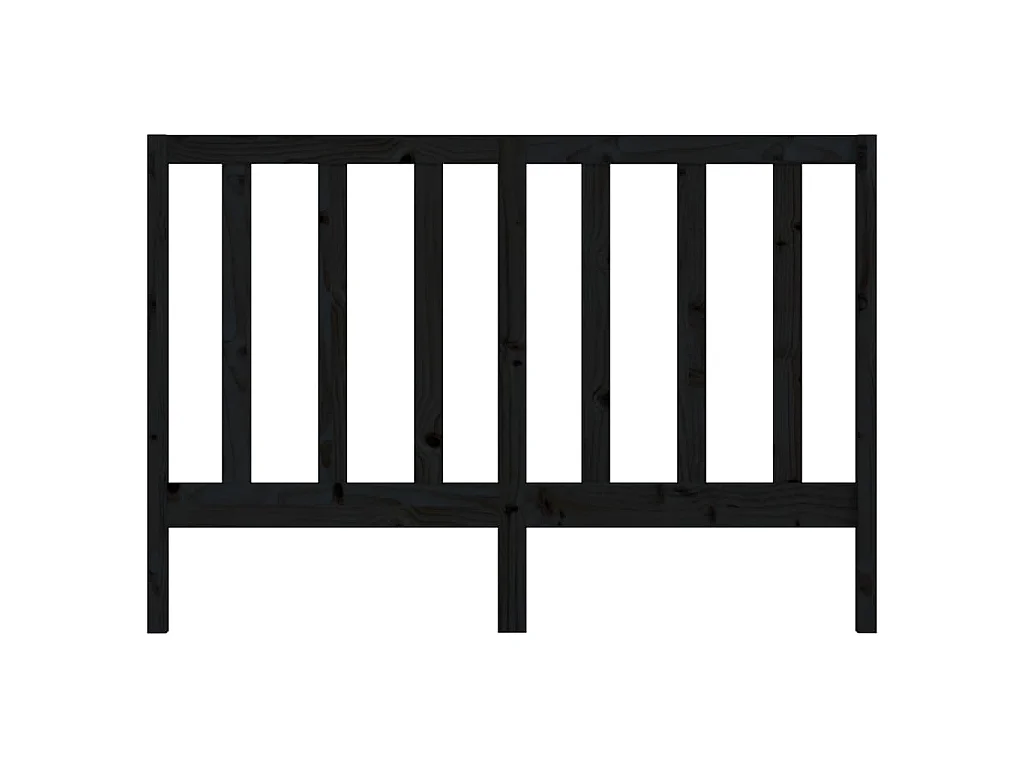 Kopfteil Schwarz 126x4x100 cm Massivholz Kiefer