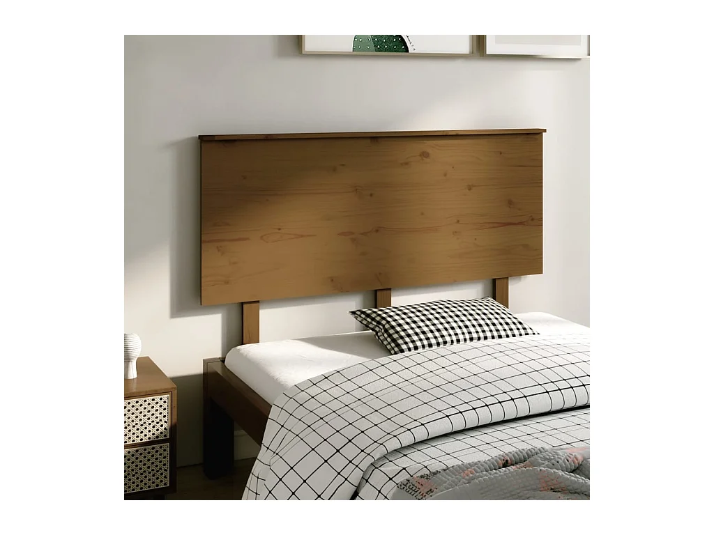 Tête de lit Marron miel 139x6x82,5 cm Bois massif de pin