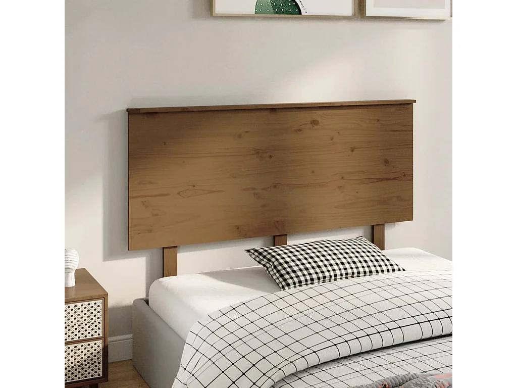Tête de lit Marron miel 139x6x82,5 cm Bois massif de pin