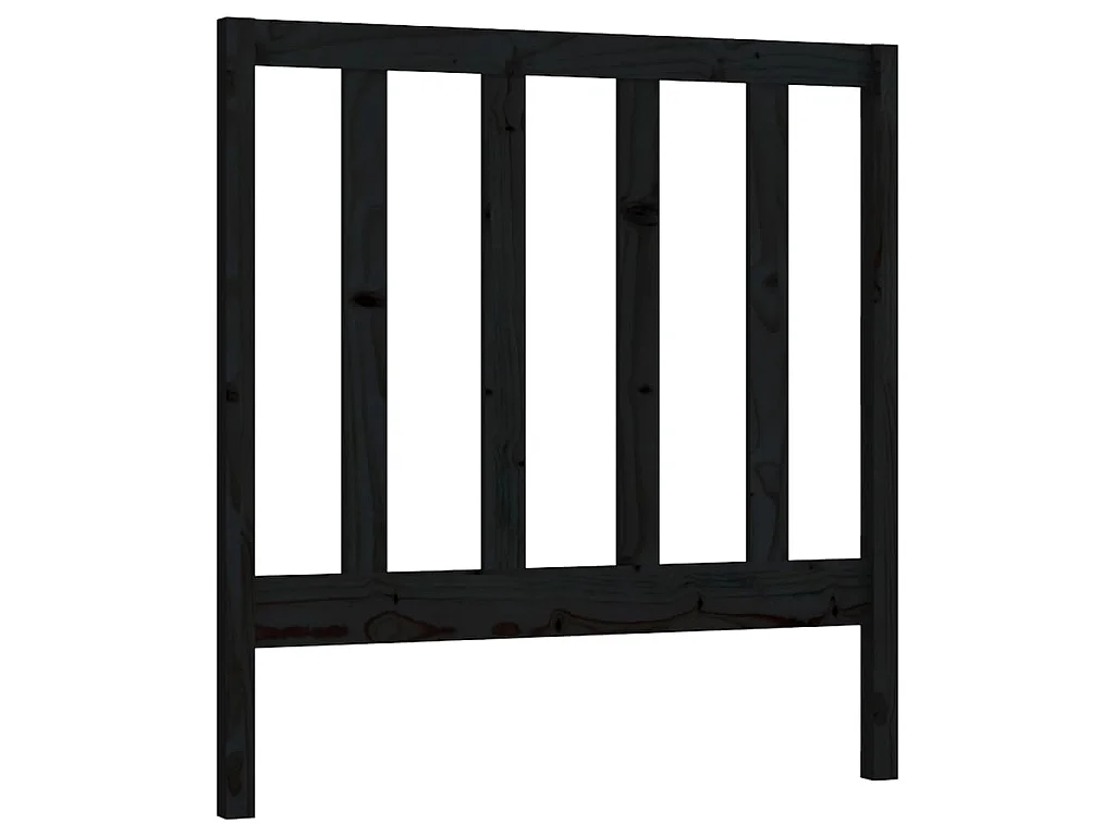 Tête de lit Noir 96x4x100 cm Bois massif de pin