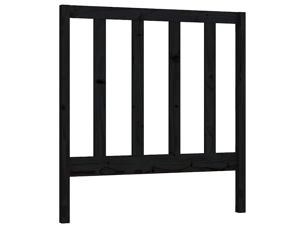 Tête de lit Noir 96x4x100 cm Bois massif de pin
