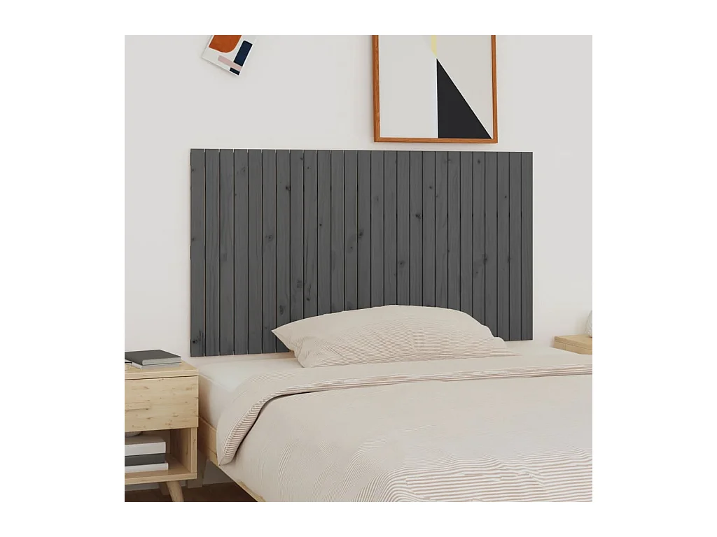 Tête de lit murale Gris 166x3x90 cm Bois massif de pin