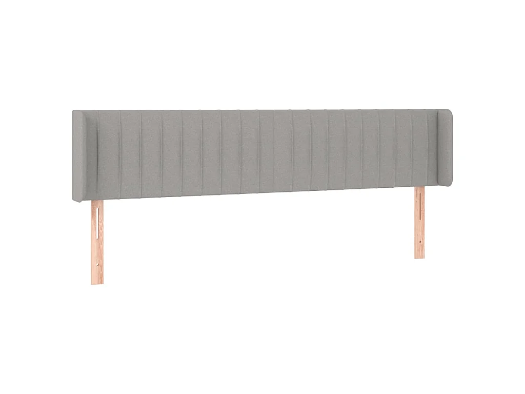 Testiera ad Orecchio Grigio Chiaro 183x16x78/88 cm in Tessuto
