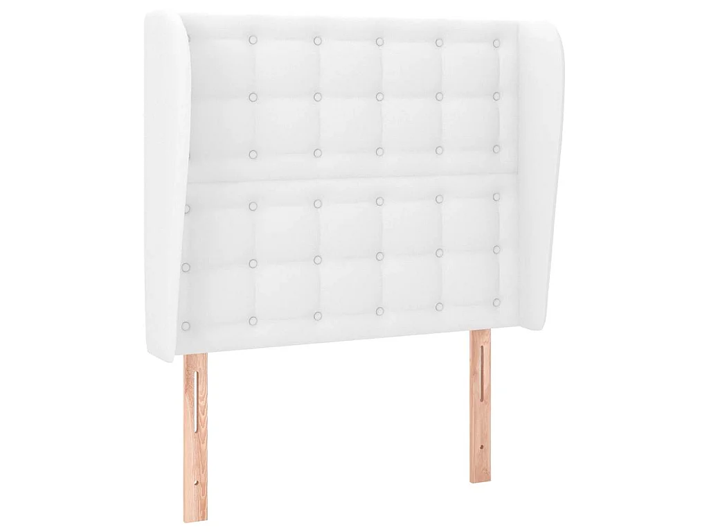 Hoofdbord met randen 83x23x118/128 cm kunstleer wit