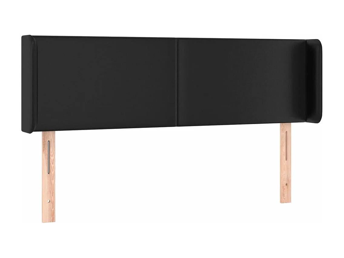 Tête de lit avec oreilles Noir 147x16x78/88 cm Similicuir