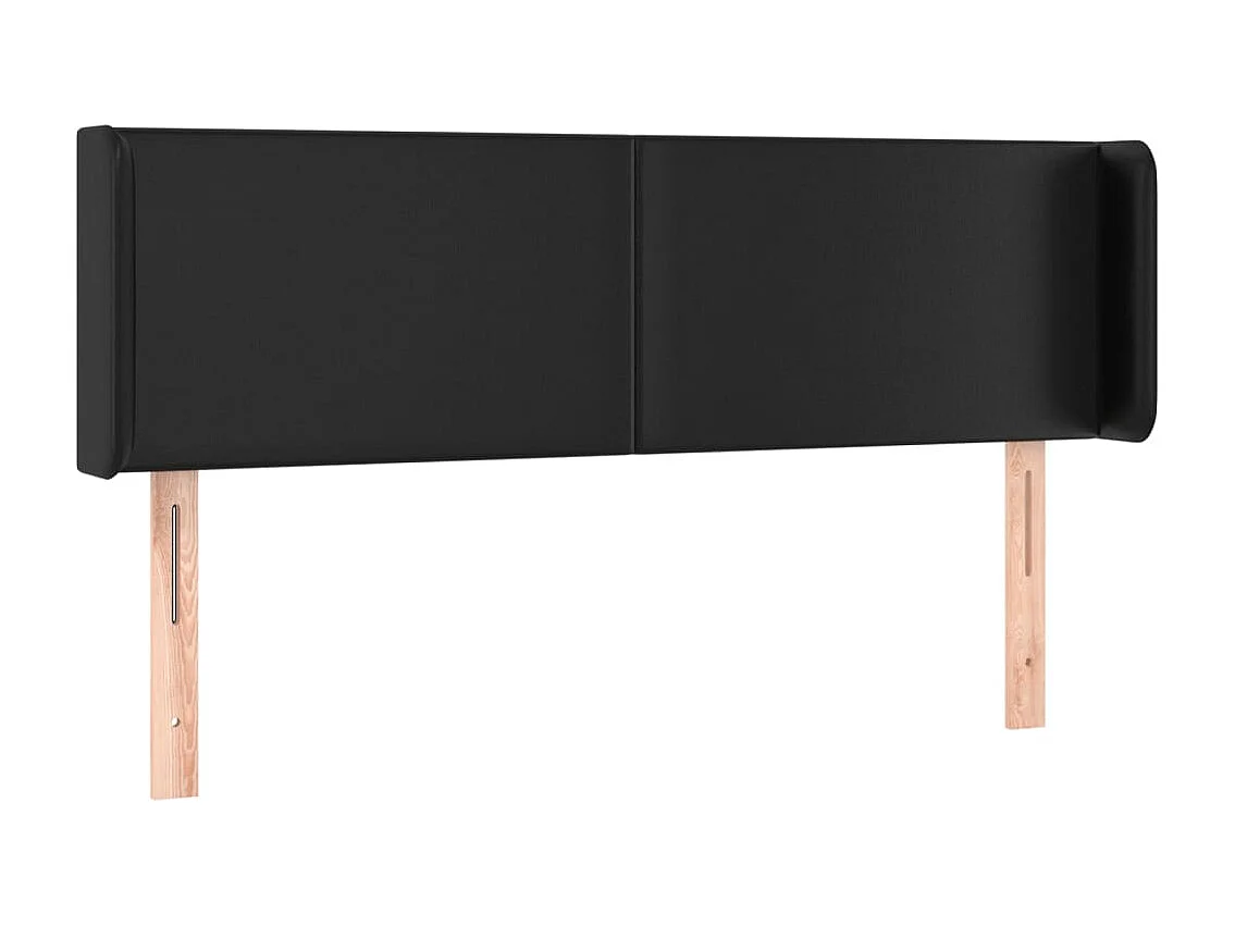 Testiera ad Orecchio Nera 147x16x78/88 cm in Similpelle