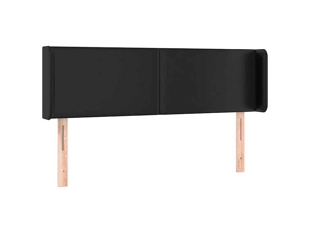 Hoofdbord met randen 147x16x78/88 cm kunstleer zwart