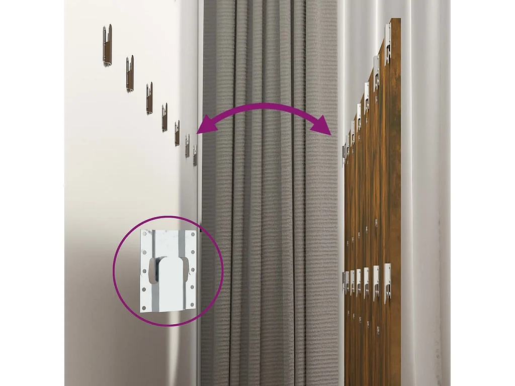 Testiera Letto con Comodini in Legno Multistrato Rovere Fumo