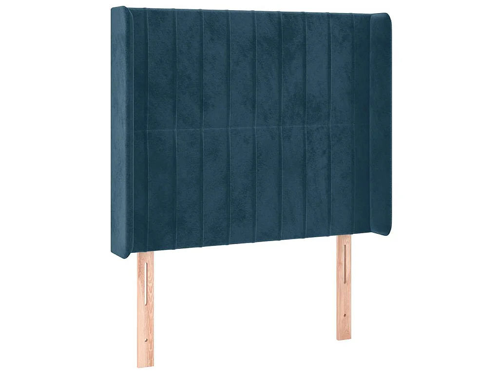 Hoofdbord LED 103x16x118/128 cm fluweel donkerblauw