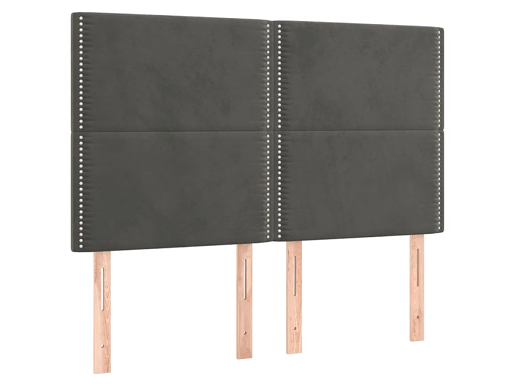 Hoofdbord donkergrijs 144x5x118/128 cm Fluweel