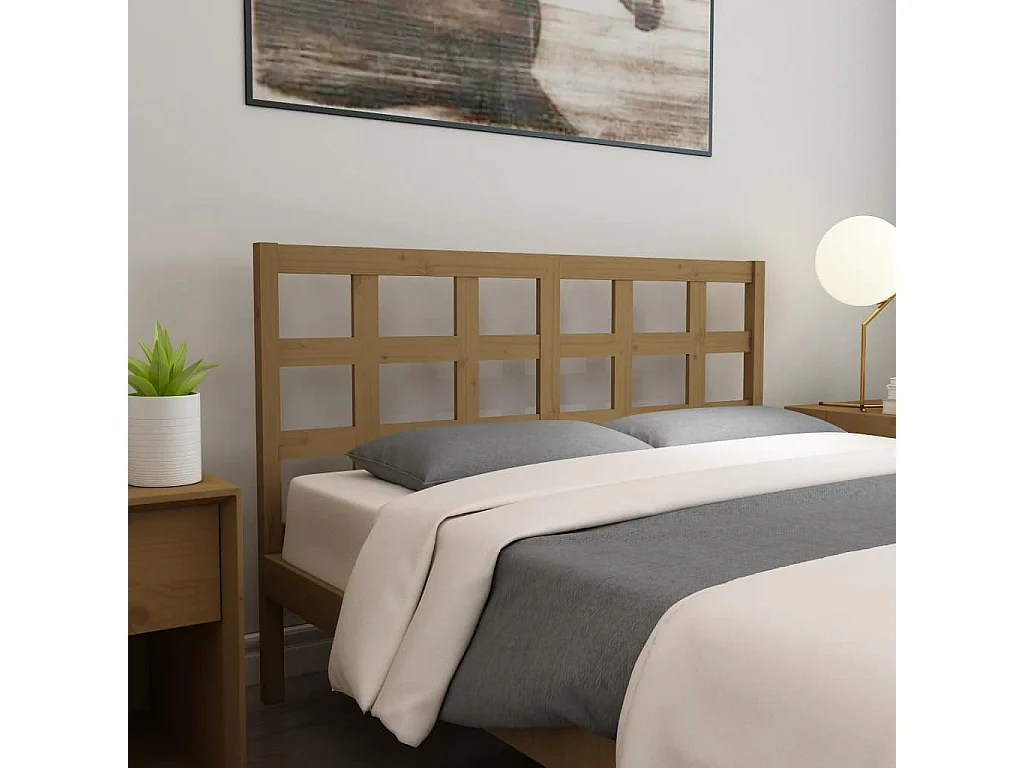 Tête de lit Marron miel 156x4x100 cm Bois massif de pin