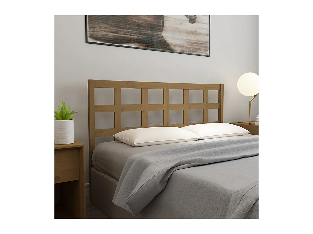 Tête de lit Marron miel 156x4x100 cm Bois massif de pin