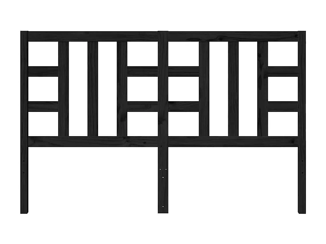 Tête de lit Noir 146x4x100 cm Bois massif de pin