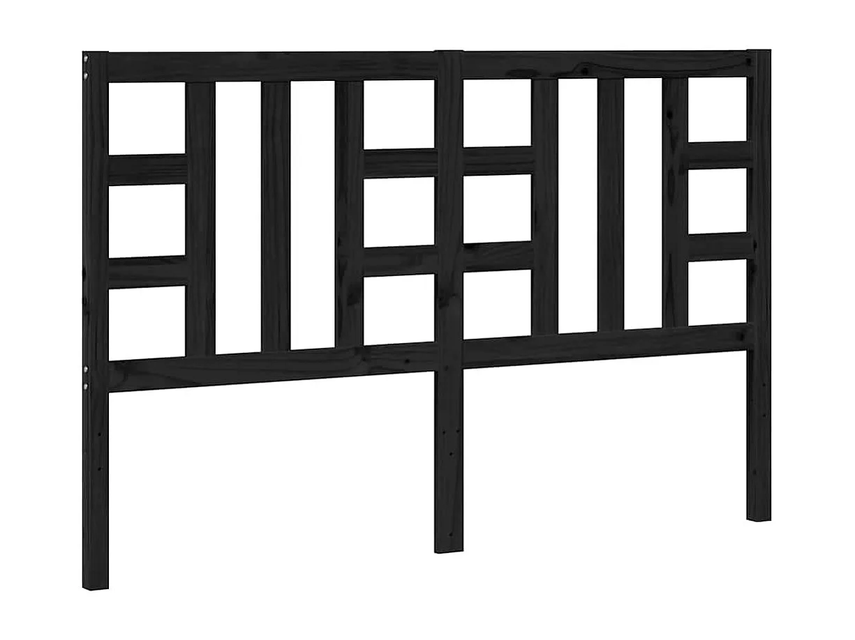 Tête de lit Noir 146x4x100 cm Bois massif de pin