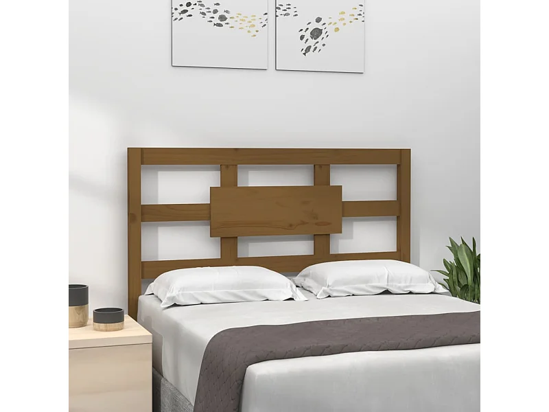 Testiera per Letto ambra 80,5x4x100cm in Legno Massello di Pino