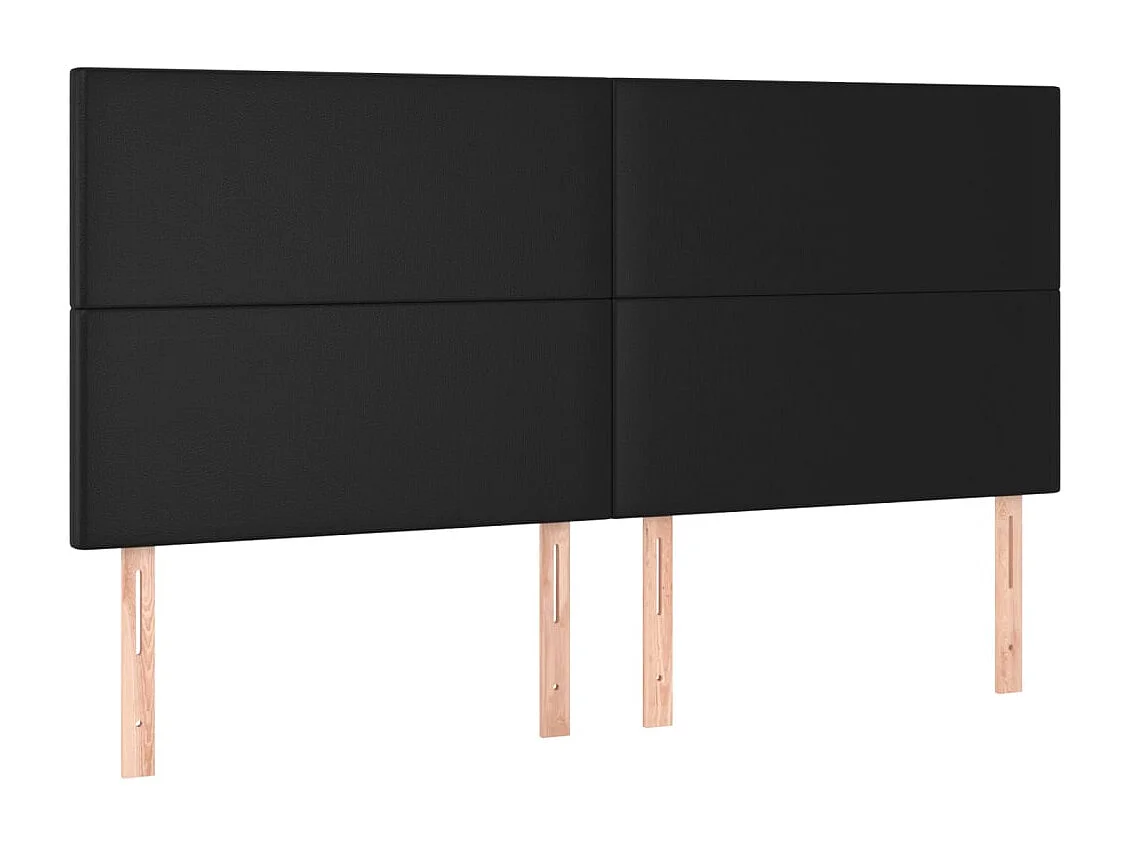 Hoofdbord LED 160x5x118/128 cm kunstleer zwart
