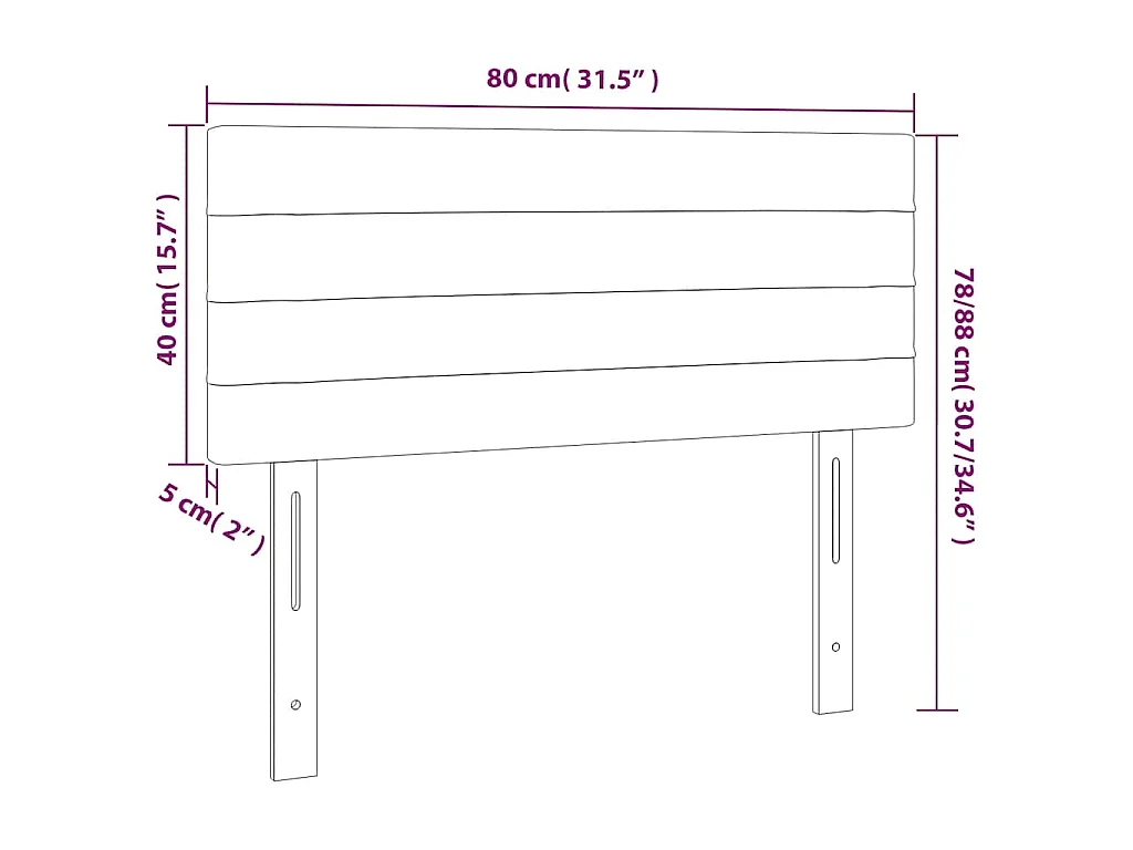 Kopfteil Schwarz 80x5x78/88 cm Stoff