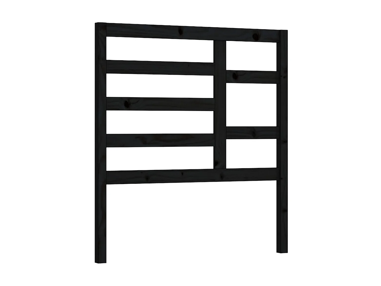 Testiera per Letto Nera 96x4x104 cm in Legno Massello di Pino