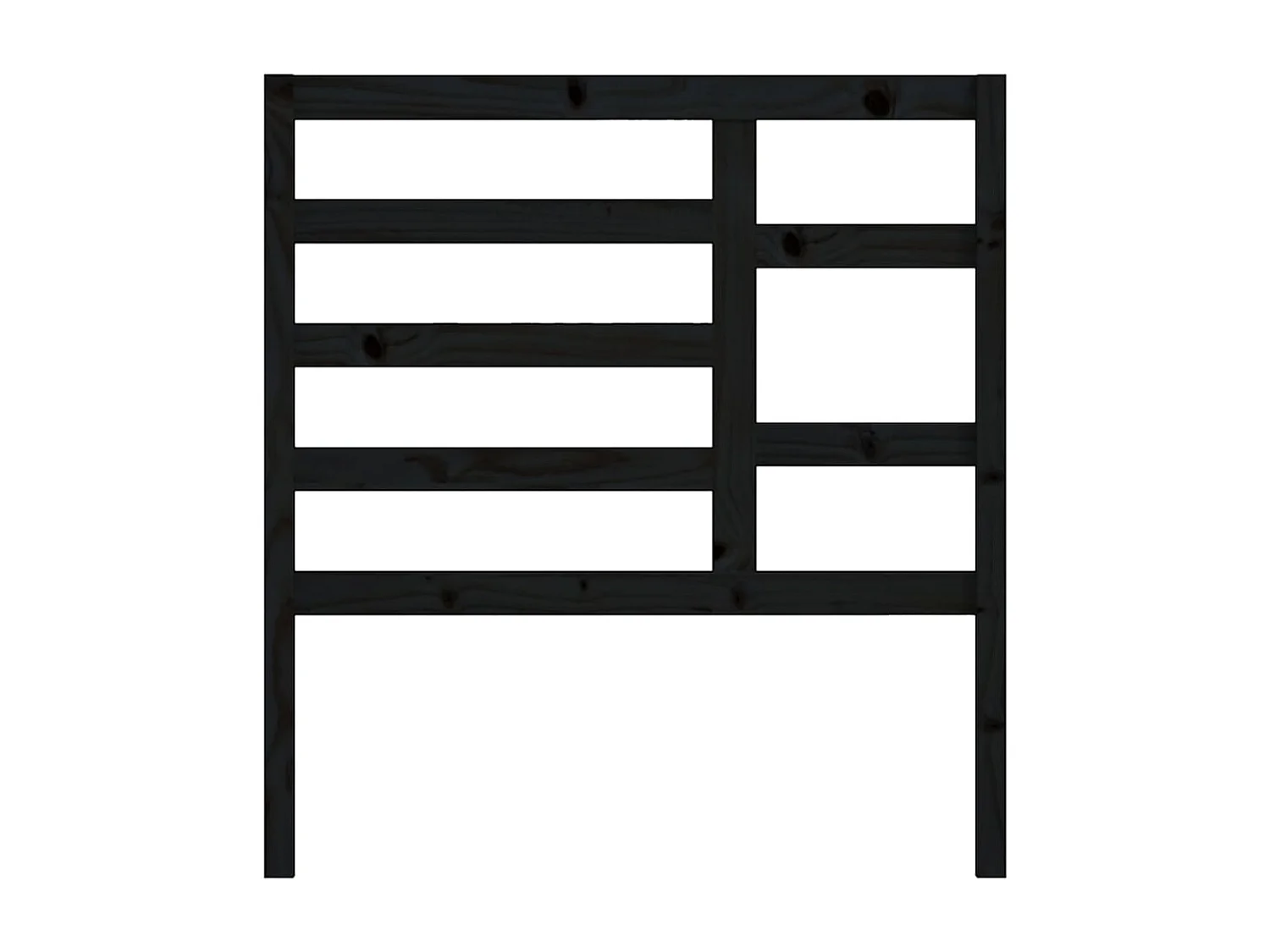 Testiera per Letto Nera 96x4x104 cm in Legno Massello di Pino