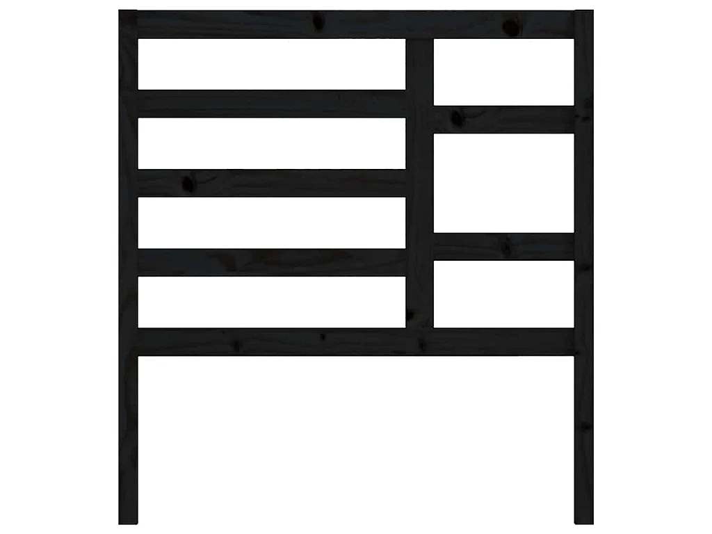 Tête de lit Noir 96x4x104 cm Bois massif de pin