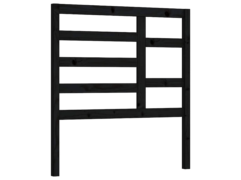Tête de lit Noir 96x4x104 cm Bois massif de pin