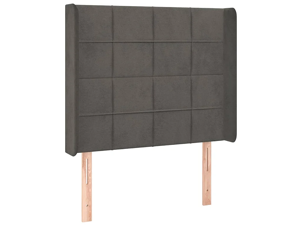 Testiera ad Orecchio GrigioScuro 103x16x118/128cm in Velluto