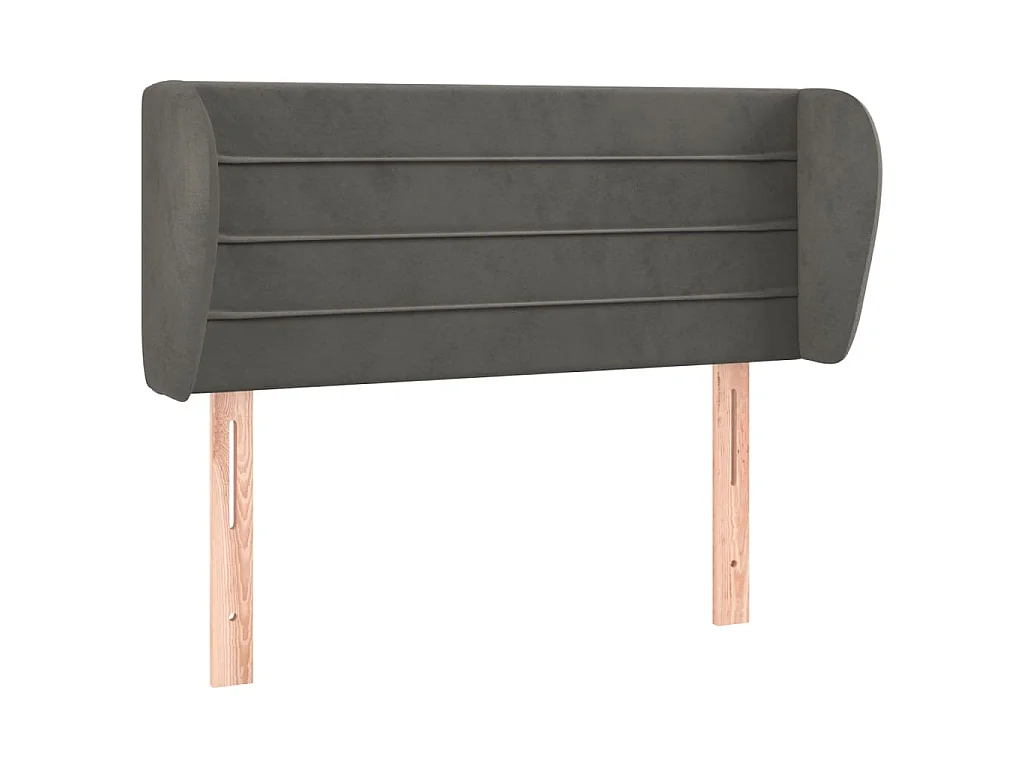 Hoofdbord met randen 83x23x78/88 cm fluweel donkergrijs