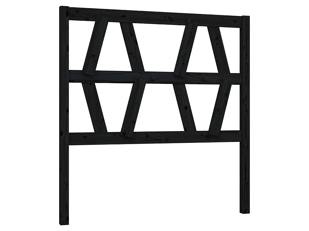 Tête de lit Noir 96x4x100 cm Bois massif de pin