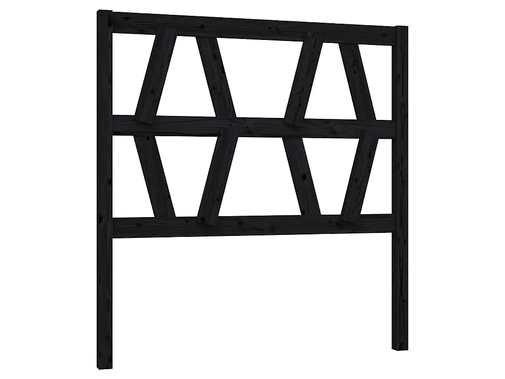 Tête de lit Noir 96x4x100 cm Bois massif de pin