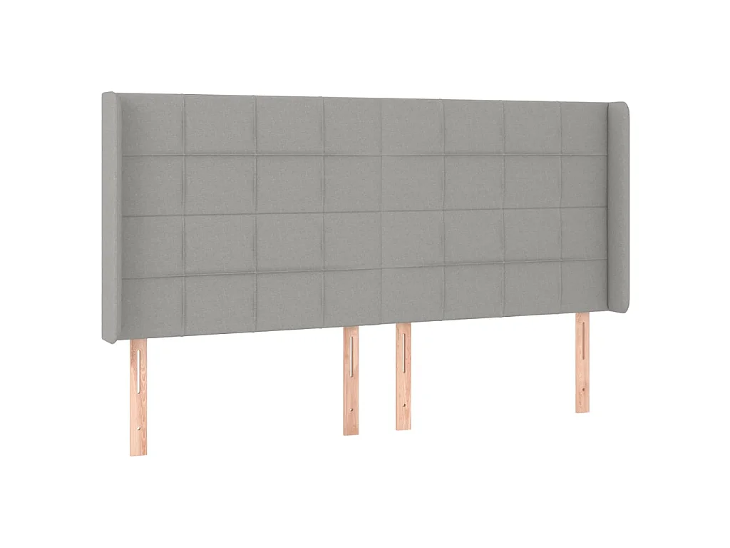 Tête de lit avec oreilles Gris clair 163x16x118/128 cm Tissu